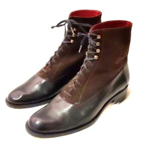 Henry Cuir for Barney's Brown/Black Suede Boots